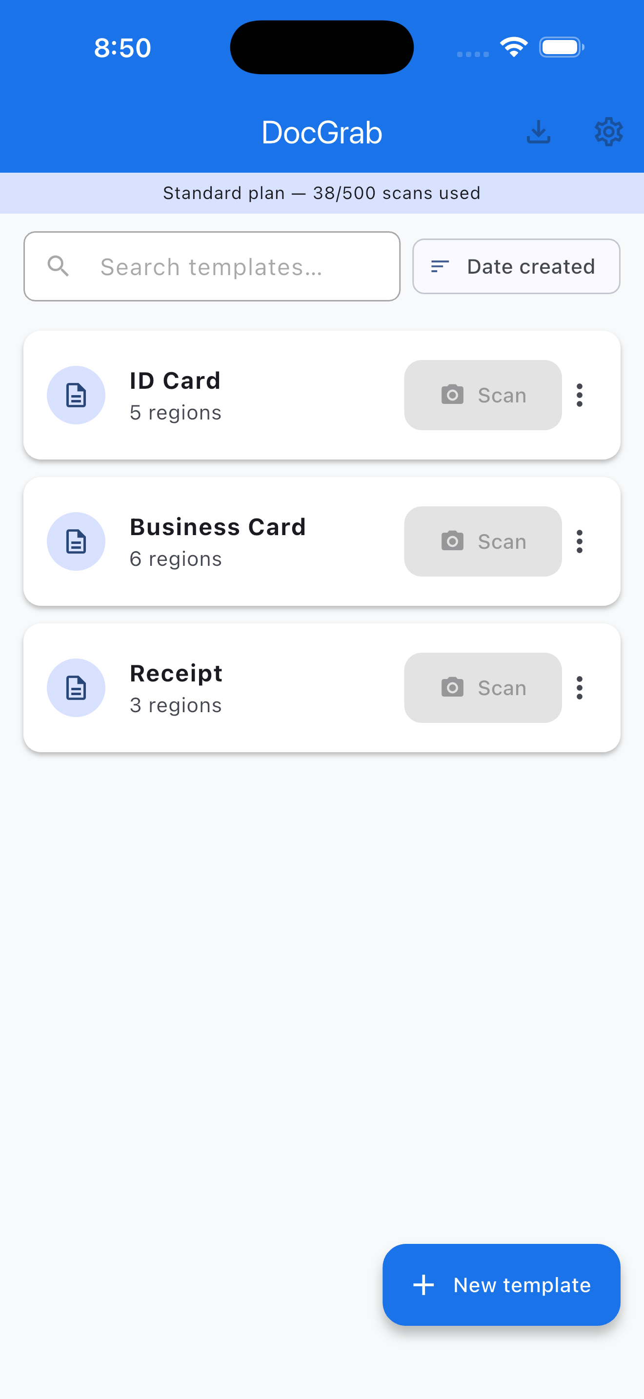 DocGrab app screenshot